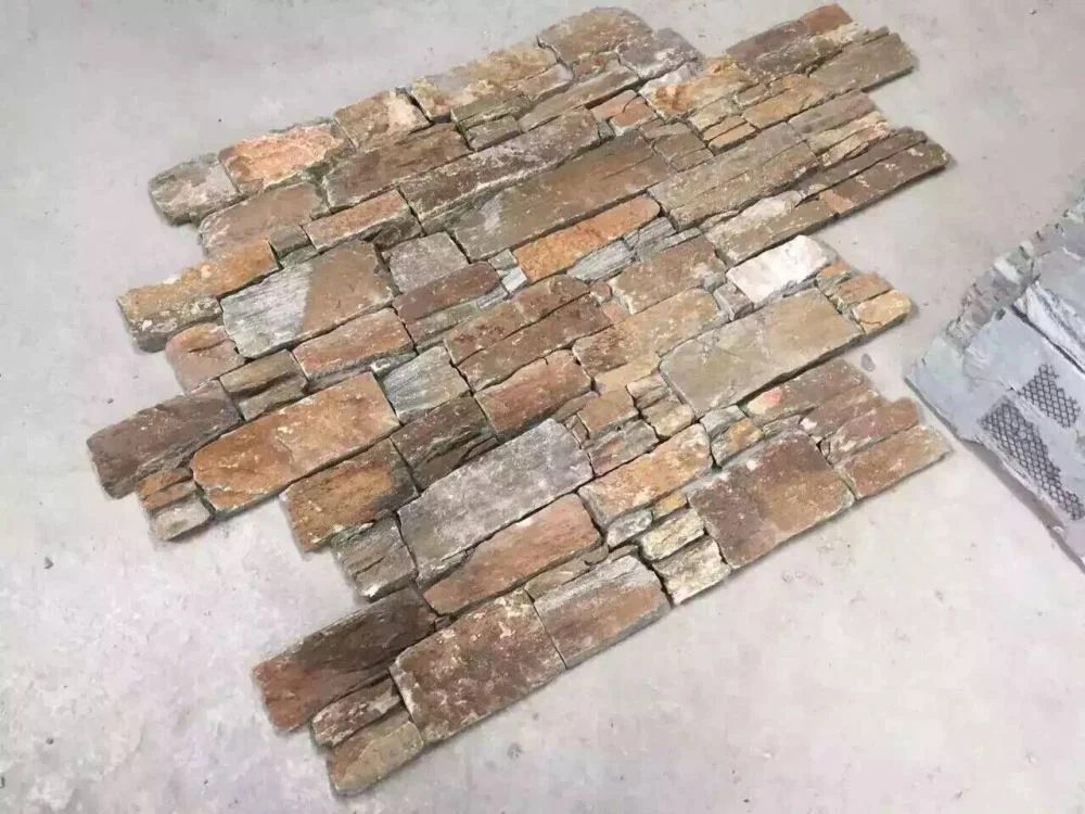 La piedra caliza la pavimentación de la pared exterior - diferentes formas