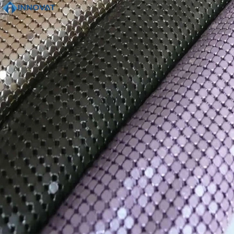 Metal Mesh Sheet Aluminum Sequin Chain Mail Fabric for Create Table Cloth Curtain