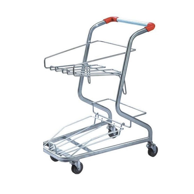 2 Layers Shopping Trolley Hand Trolley Cart for Basket