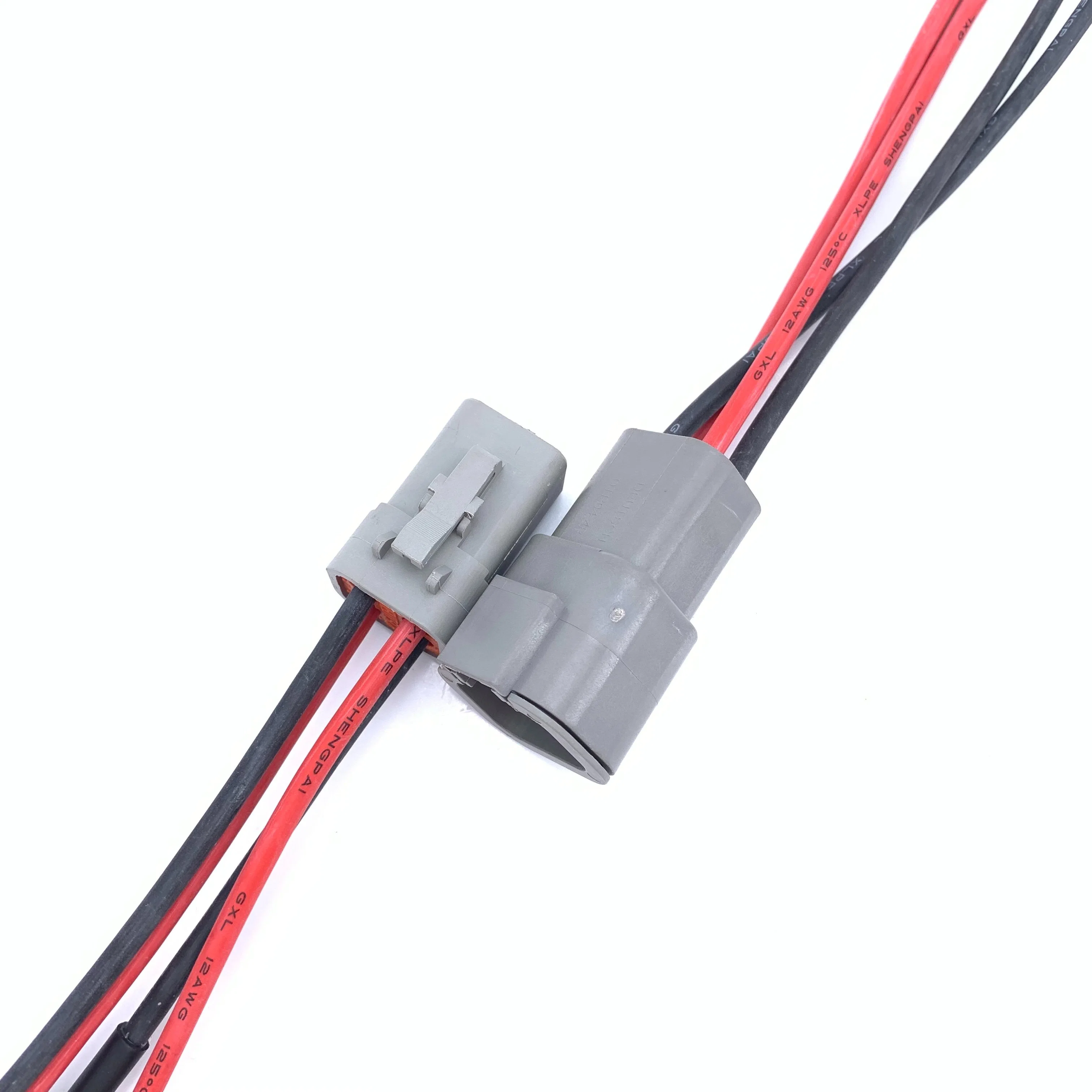 High Current Cable Wiring Harness Assembly Car Connector Cable Wire Harness for Industrial Equipment, with Deutsch Waterproof Connector Dtp04-4p, Dtp06-4s