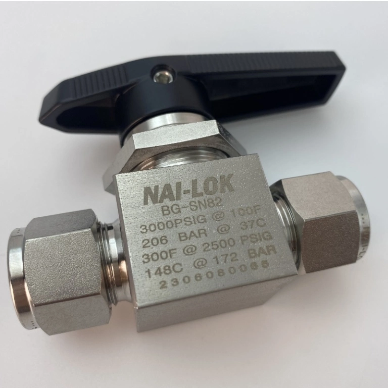 Swagelok Type Stainless Steel 316 Two Way Instrument Panel Mounted Metric 8mm 1/2 Od Ball Valve