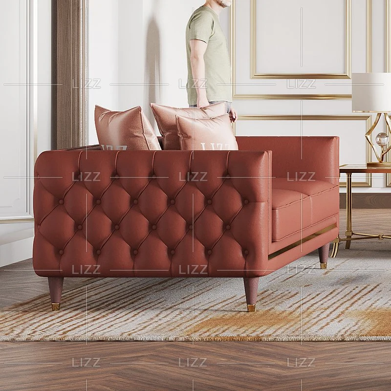 Modernes Dubai Sofa Home Wohnzimmer Möbel Echtes Leder Sofa Zweisitzersofa und Stuhl