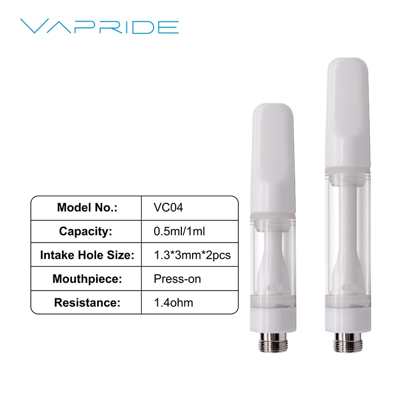 Total de cerámica caliente Cartucho Vape China Comercio al por mayor de 0,5 ml Atomizer 510 1ml