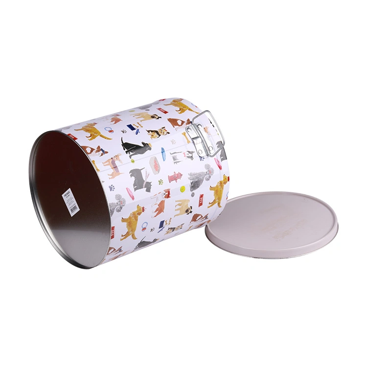 Hotsale Custom Printed Pet Food Storage Containers Tin Box with Handle