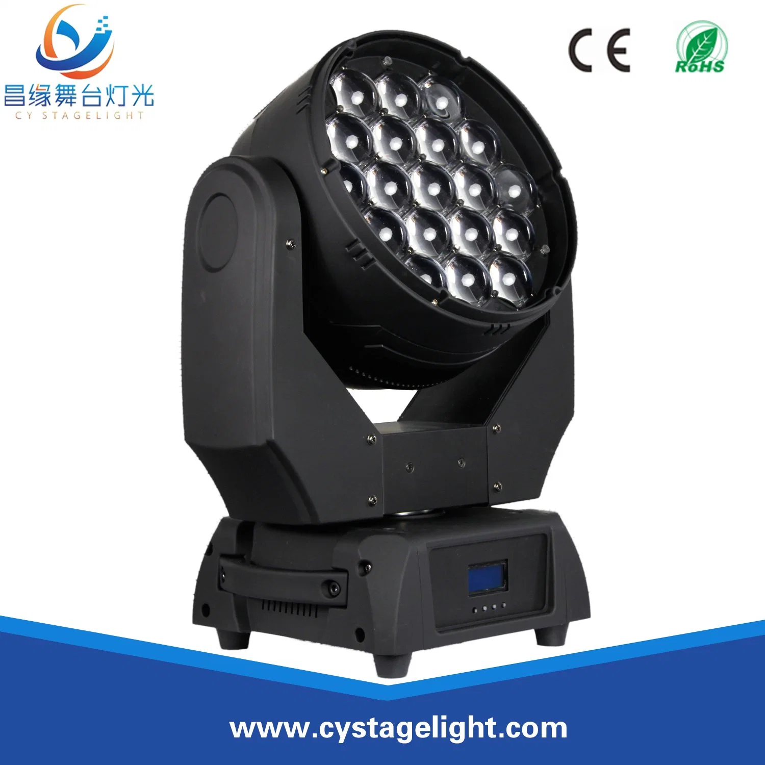 19X15W RGBW 4in1 LED Wash Zoom Moving Head Light with Zoom and Colour Ring Effect