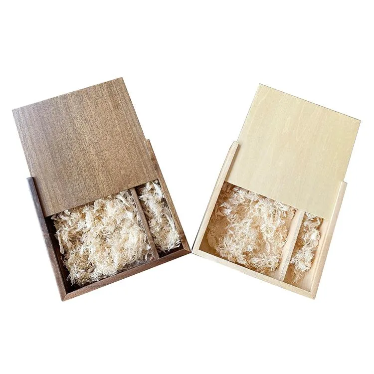 Weeding Album Souvenir Gift Box Discrete Sliding-Lid Wooden Boxes USB Box