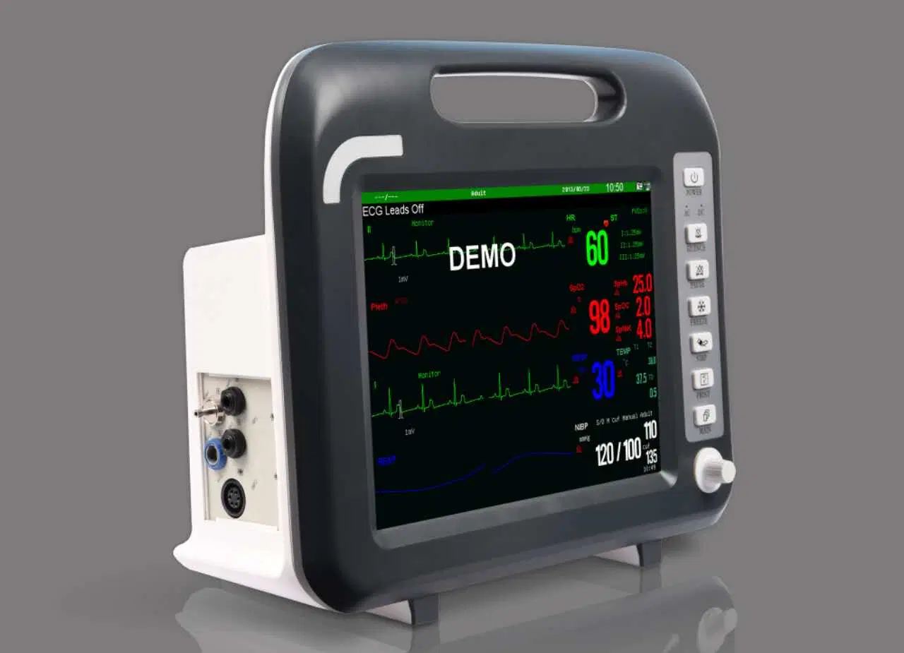 جهاز مراقبة المرضى Sinnor Snp9000e مقاس 12,1 بوصة متعدد المعلمات من جانب المبيت