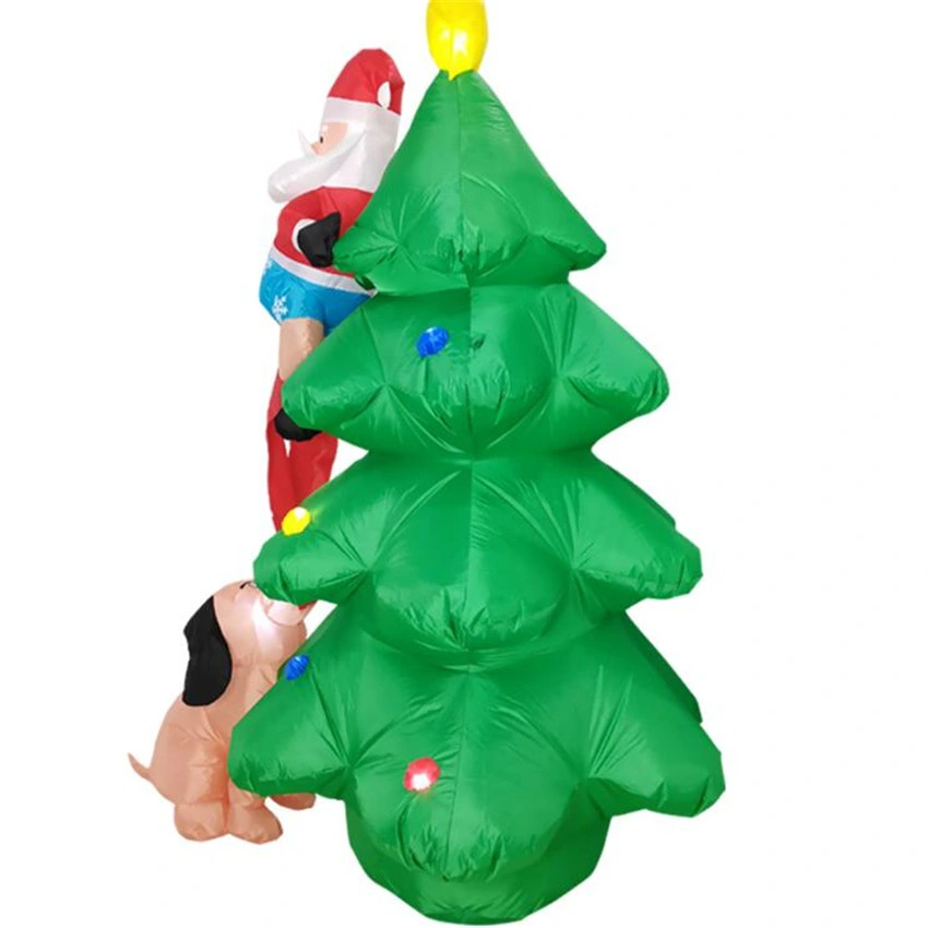 Inflatable Dog Chase Santa Claus Inflatable Christmas Tree