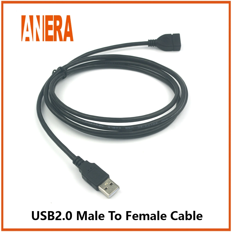 Câble d'extension USB2.0 standard haute vitesse pour ordinateur, câble portable USB2.0 mâle vers femelle.