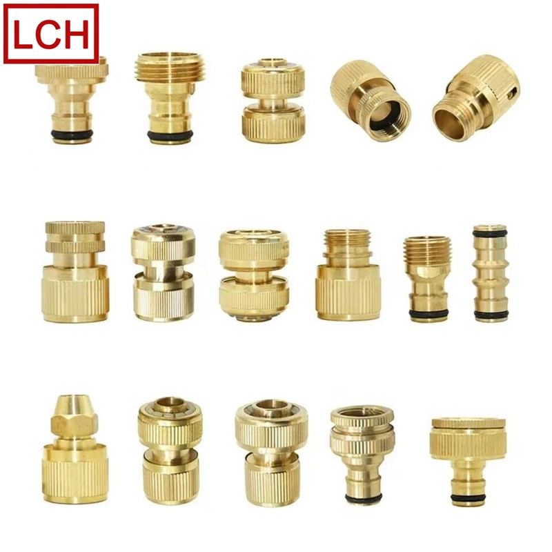 Customized CNC Brass Tap Quick Connecter Copper Hose Garden Tubing Repair Tool