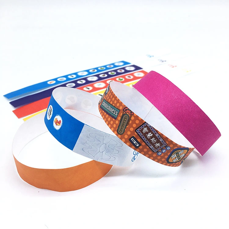 Customized Printing Logo Cheap Disposable Waterproof Paper Printable Tyvek RFID Event Wristband