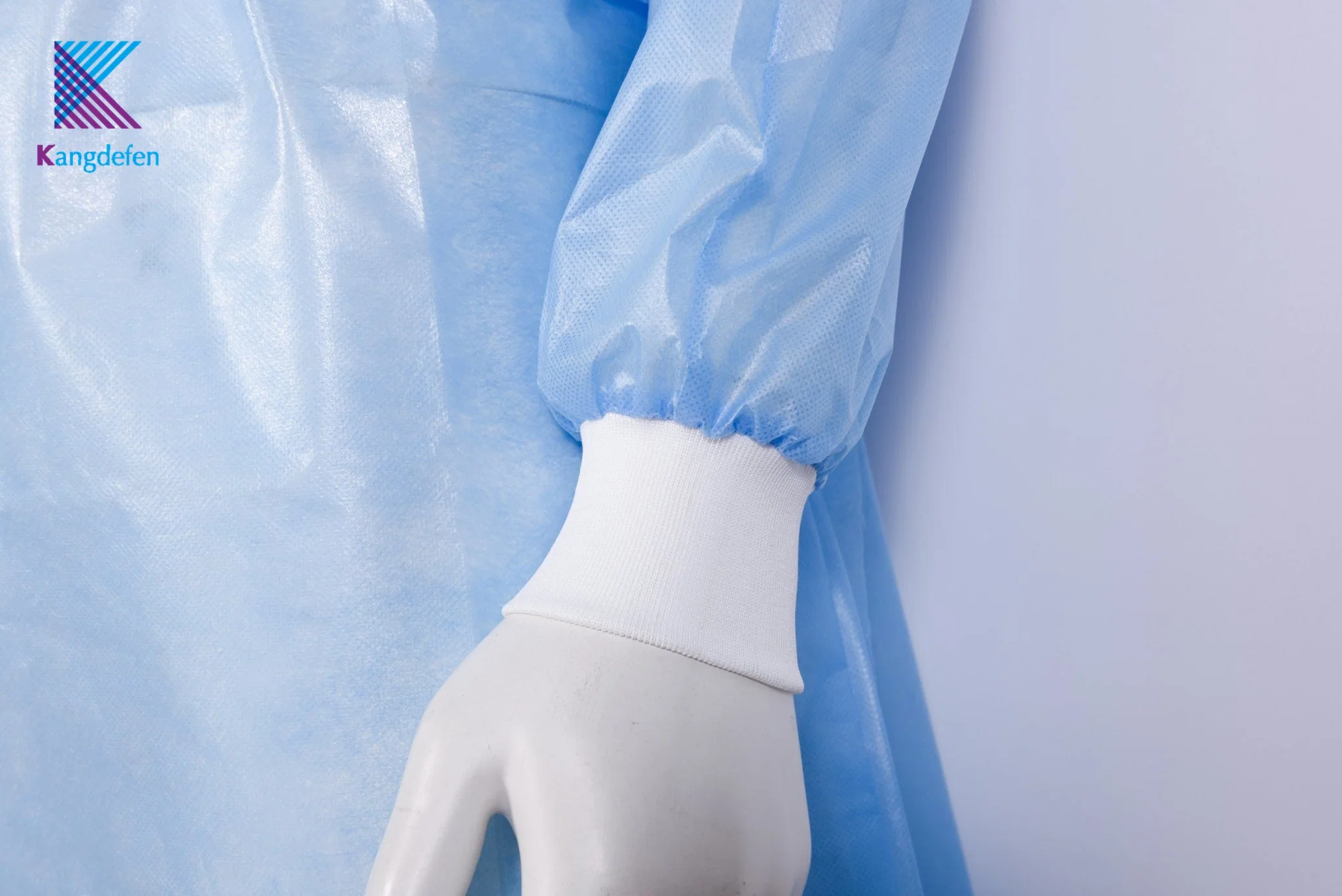 Non Woven Fabric Breathable Waterproof Blue Isolation Gown with Factory Price