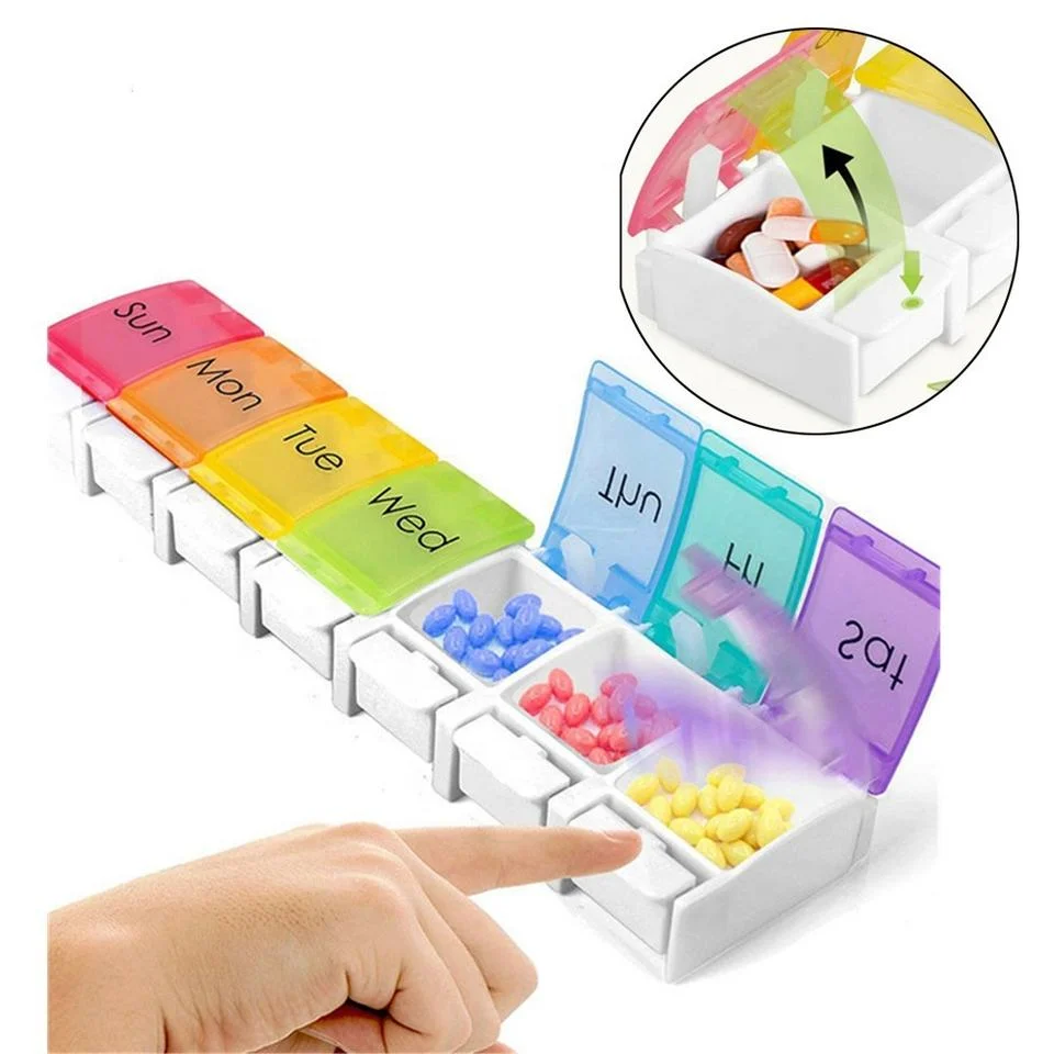 Hot Selling Plastic 21 Compartments Pill Box