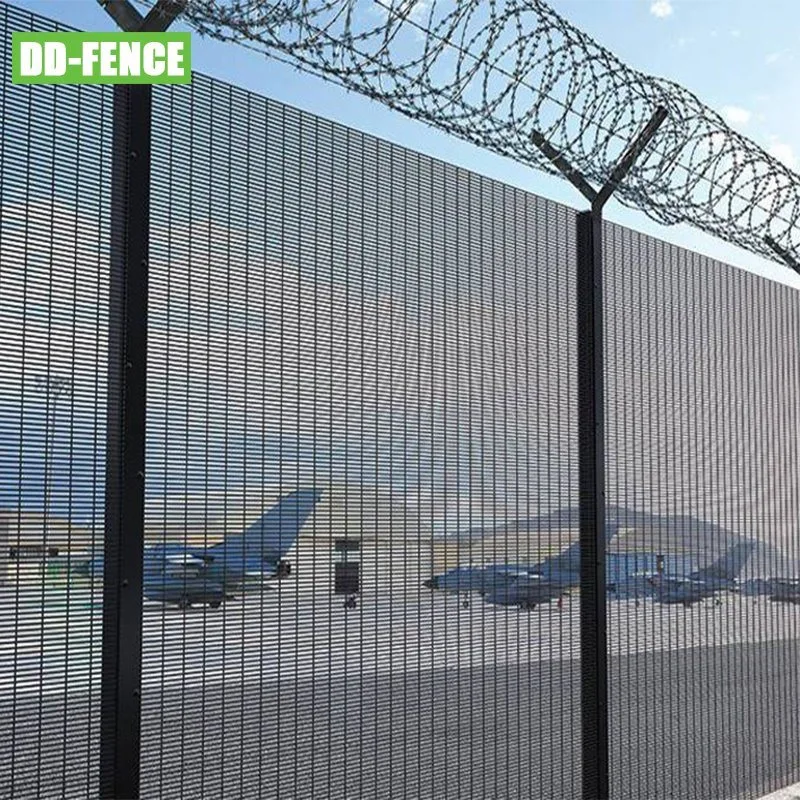 Galvanized 358 Safety Perimeter Clear View Welded Wire Mesh Metal Anti Climb Boundary Security Panel Fence for Border Airport Prison