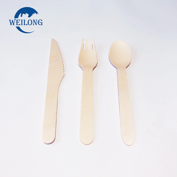 Biodegradable Disposable High quality/High cost performance Food Recyclable Knife Classic Wooden Fork