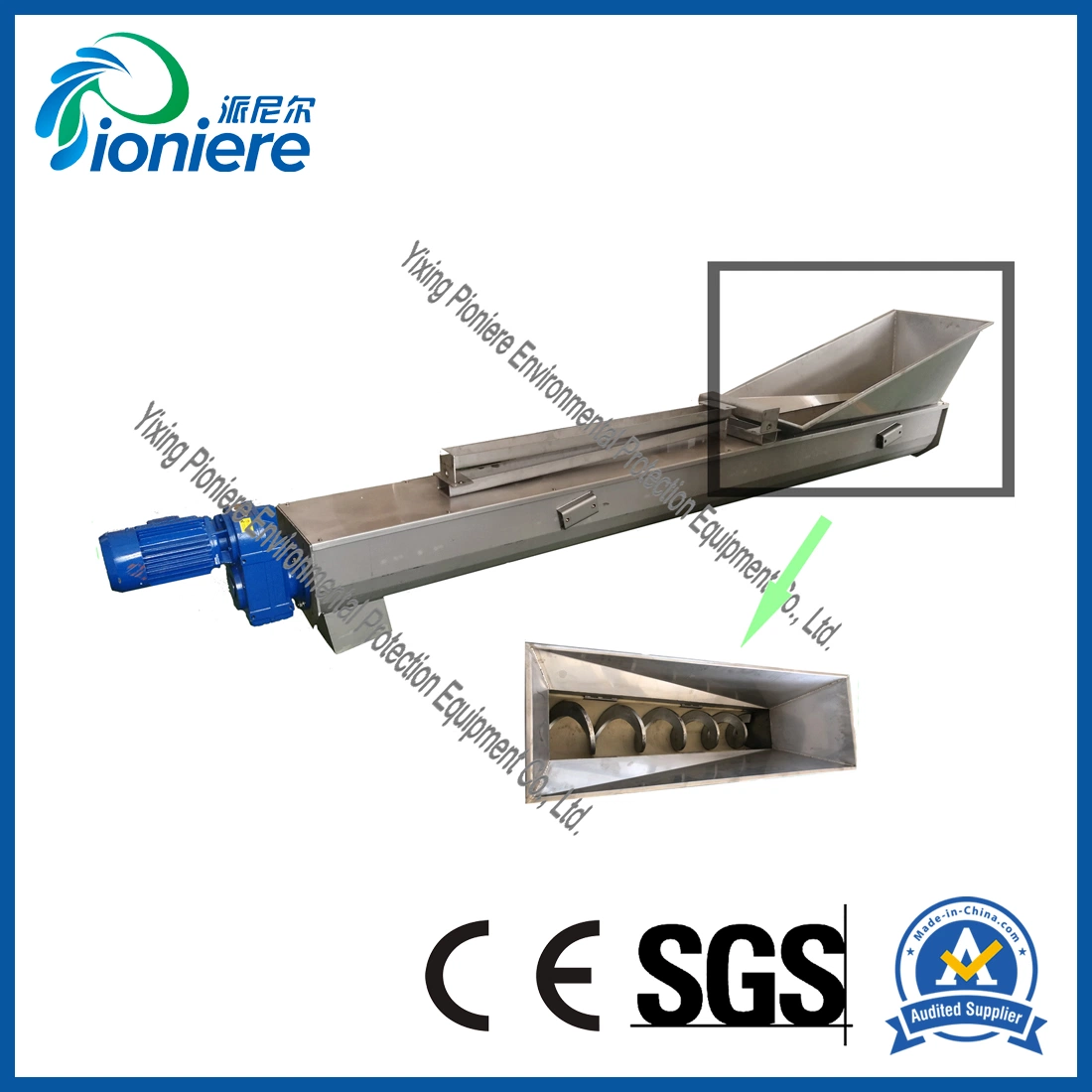 Sludge Transfer Equipment Stainless Steel Shaftless Screw Conveyor