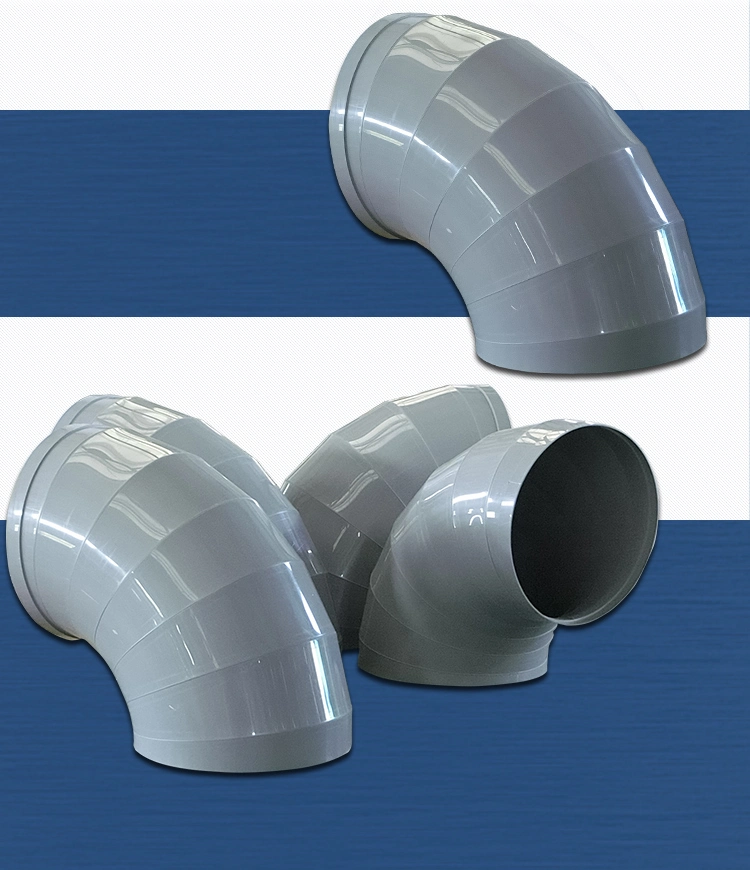 90 45 180 Degree Industrial PP/PVC Carbon Elbows Pipe Elbow Air Duct Plastic Tube Connect Elbow Customized Size