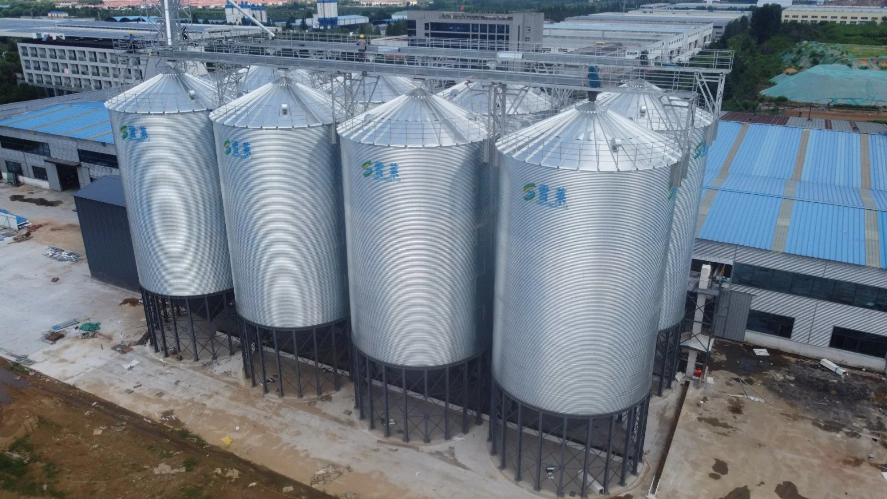 La alimentación del ganado de los silos de almacenamiento de grano de trigo el maíz de los silos de acero galvanizado para la venta