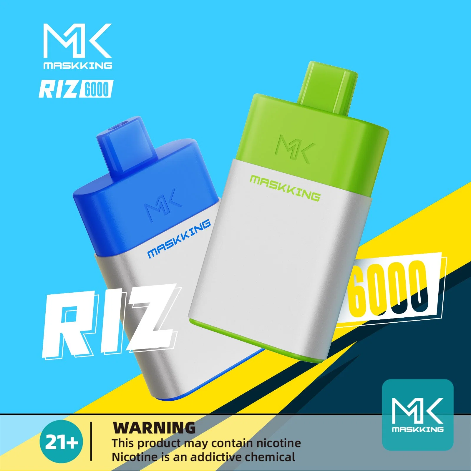 Maskking Riz 6000 puffs 14ml fumo Pape Atacado Vape caneta E cigarro