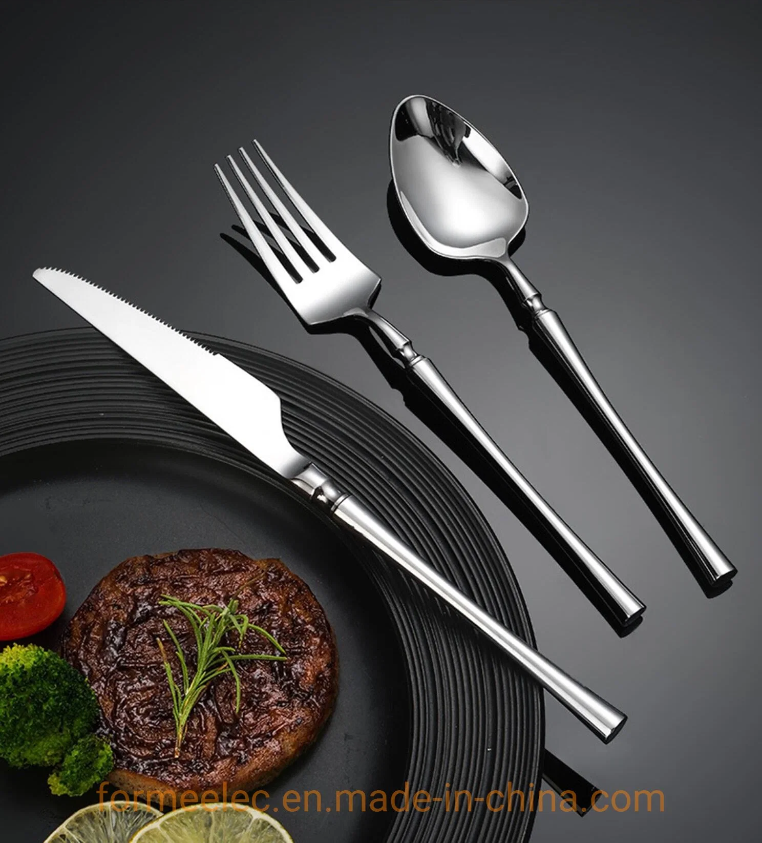 304 Stainless Steel Small Pretty Waist Cutlery Dinner Spoon Dinner Fork Steak Knife Dinner Knife