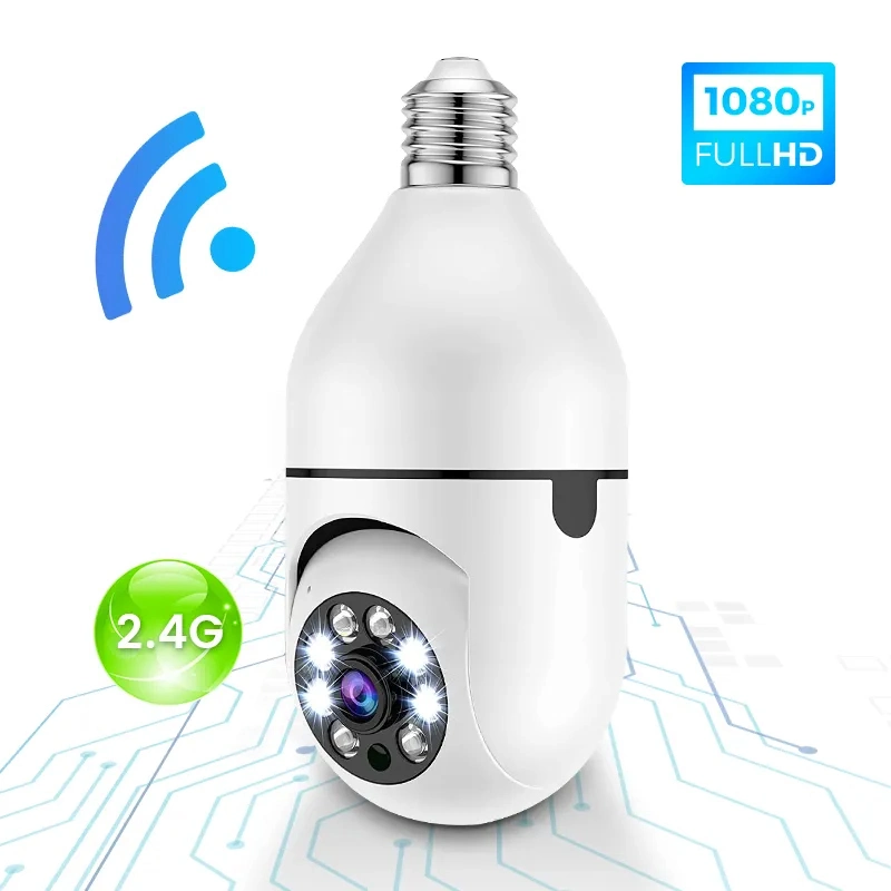 355 Grad automatische Human Tracking CCTV IP-Kamera Wireless WiFi 1080p HD E27 Überwachung der Glühlampe