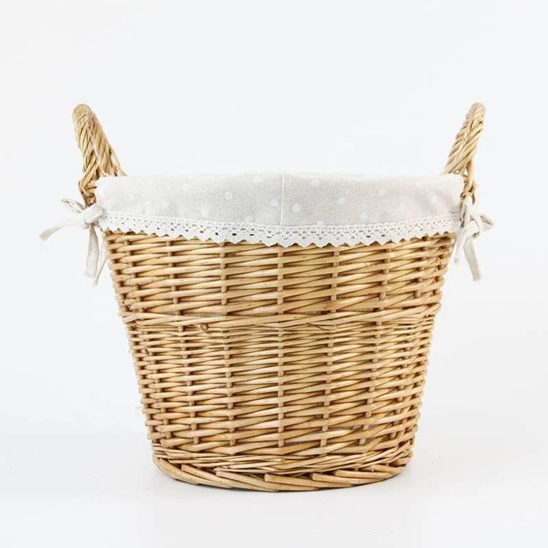 Decorative Wicker Hand-Woven Fabric Gardening Storage Basket with Handles