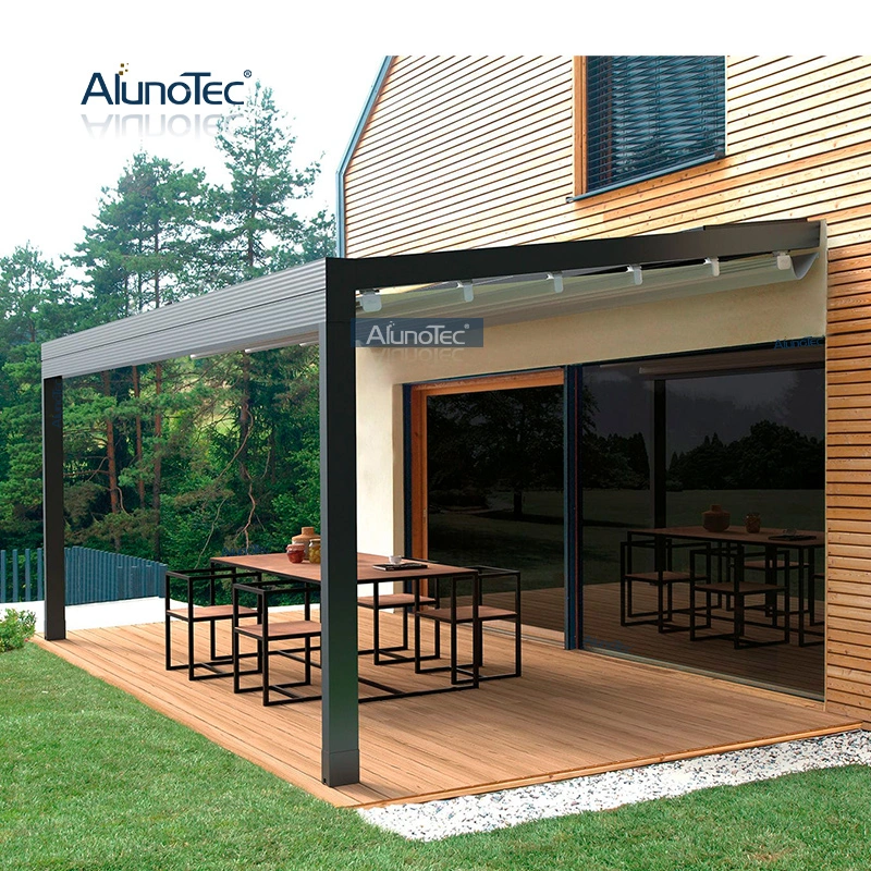 Restaurant Arches extérieures aluminium escamotable Canopy Pergola toit en terrasse Pavillon