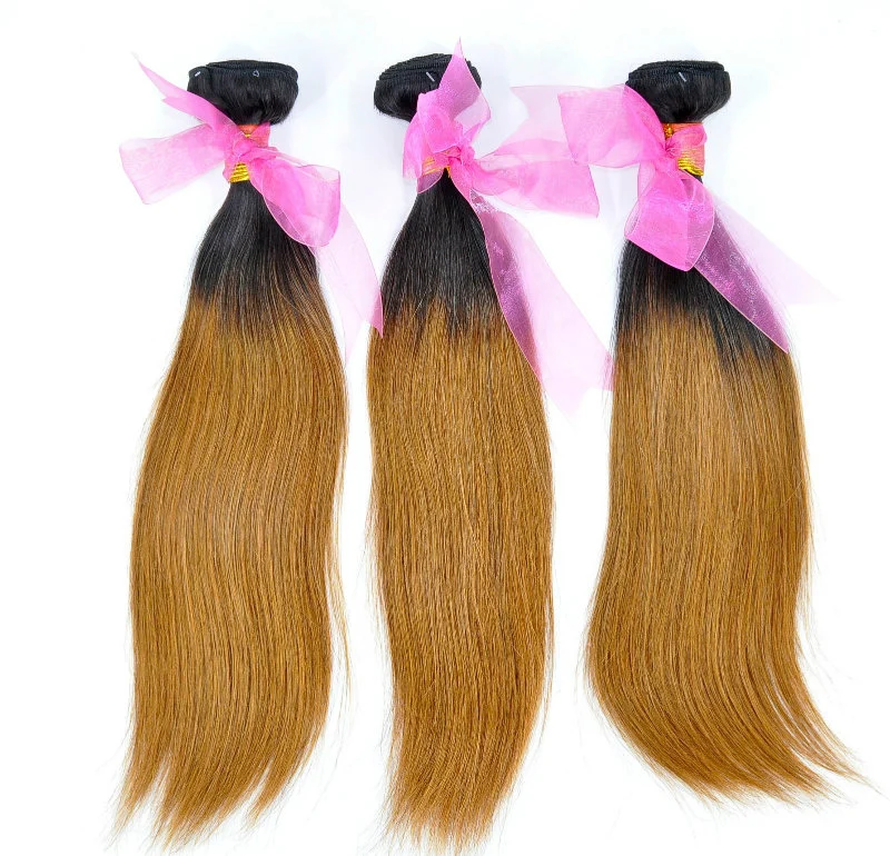 Brazilian Ombre Remy Human Hair Weft at Wholesale/Supplier Price with SGS Approved (Straight #T1b/30)