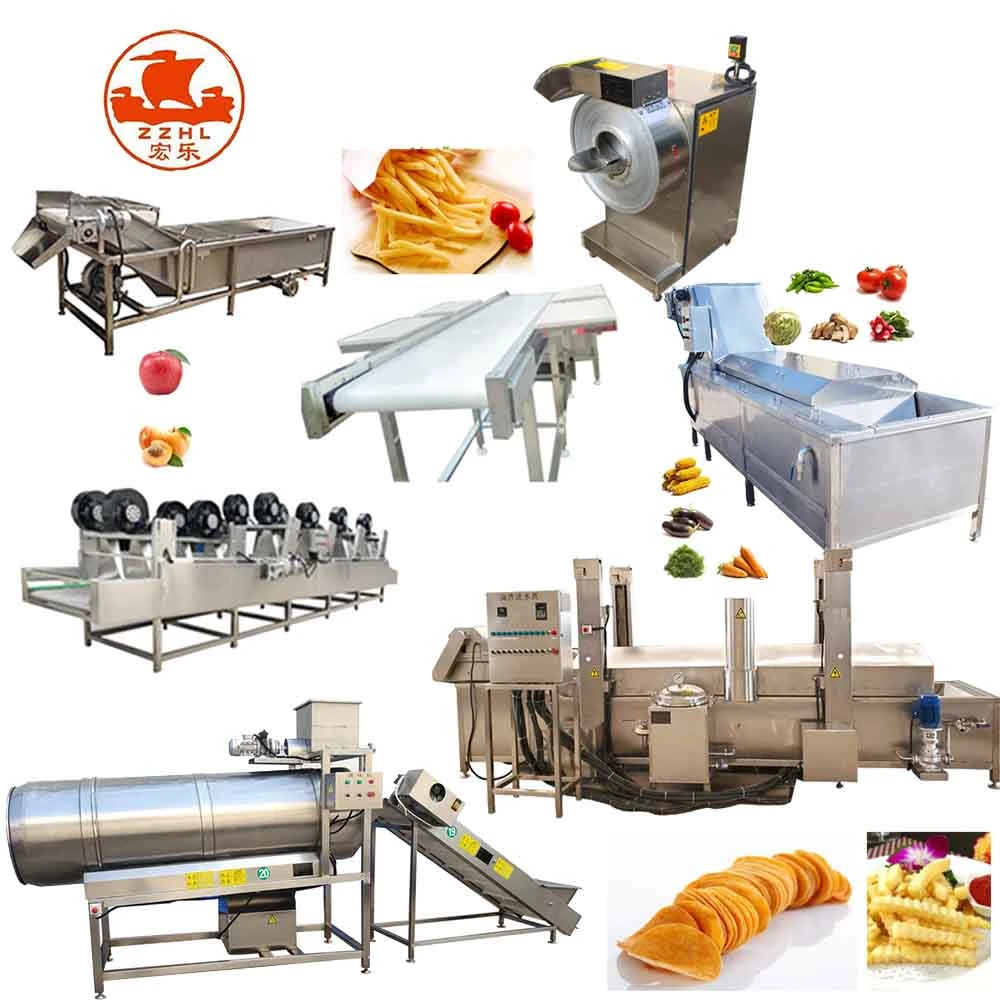 21 Stainless Steel 304 Fully Automatic Frozen French Fries Making Machine Potato Chips Production Line