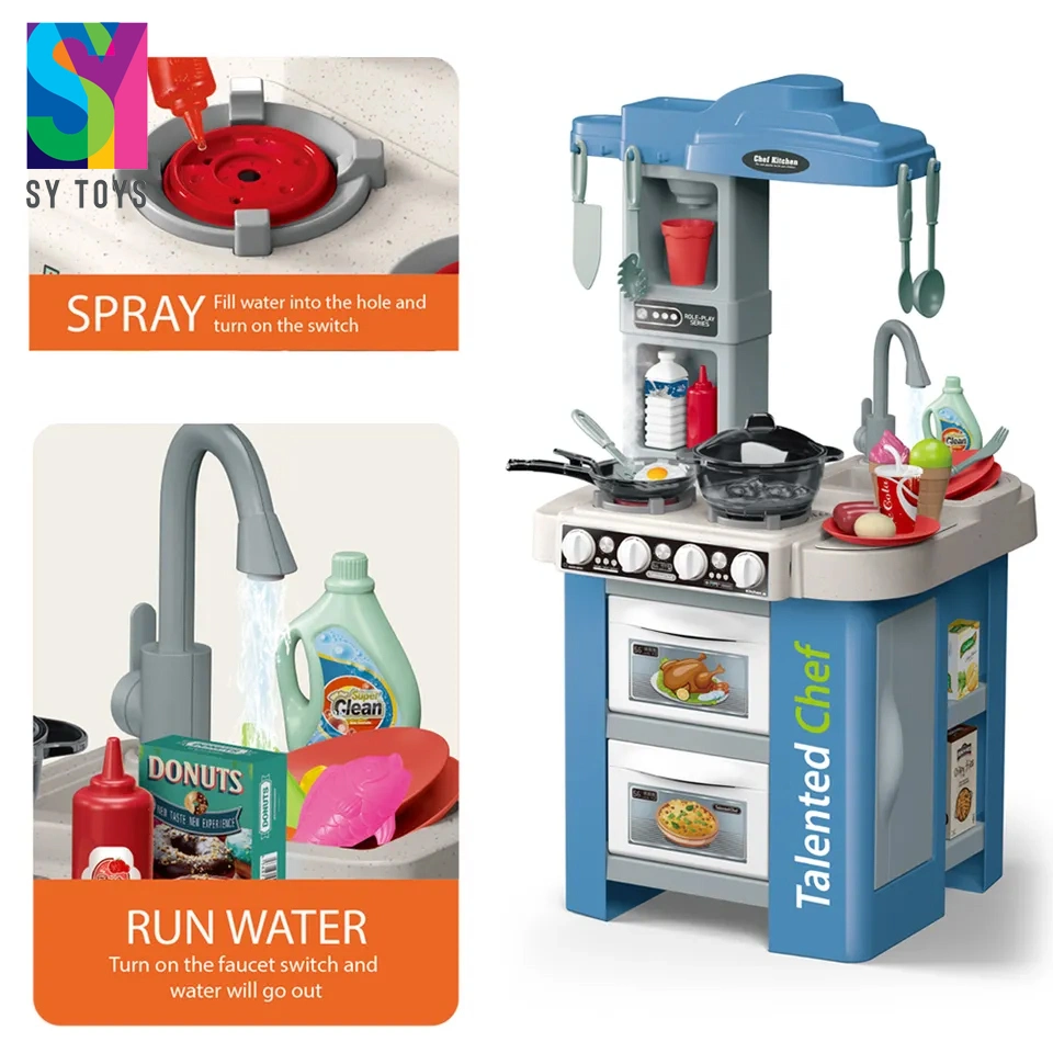 Sy Childhood Role Play Spraying Smoking Water Sink Cooking Talented Chef Kitchen Play Set Toys