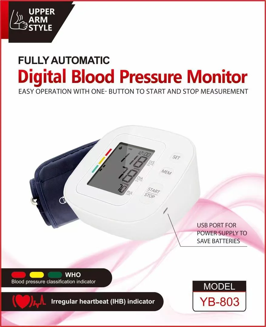 La FDA de tipo CE&amp;brazo ajustable de voz digital de manguito de presión arterial esfigmomanómetro Broadcast fabricante de monitores