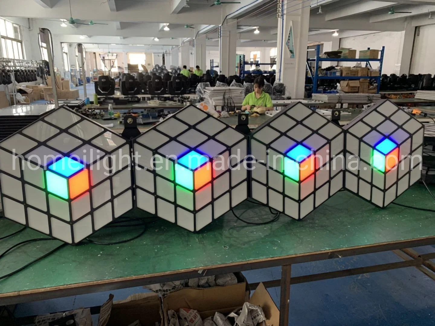 Fase de acrílico KTV DJ Discoteca LED Cenário 3D Magic Cube Wall