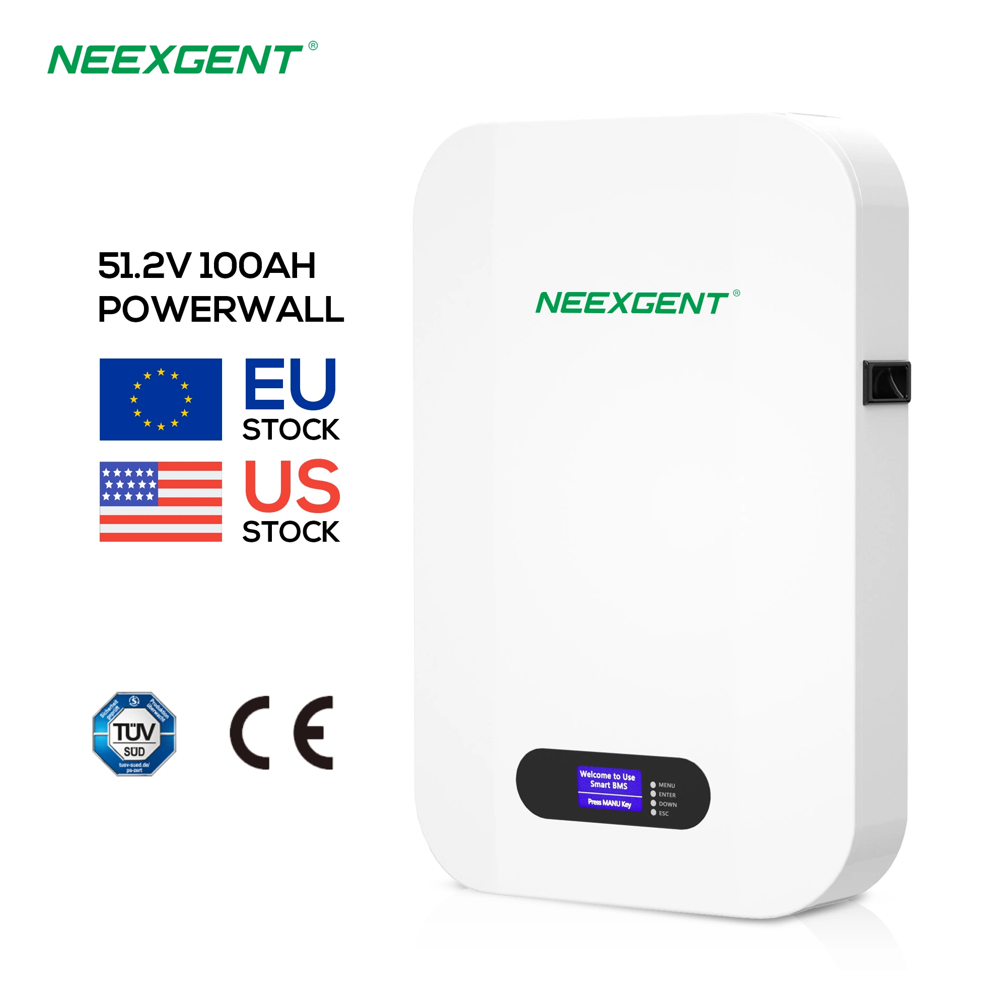 Neexgent High Capacity Wall Mount 48V 100ah LiFePO4 Lithium Battery