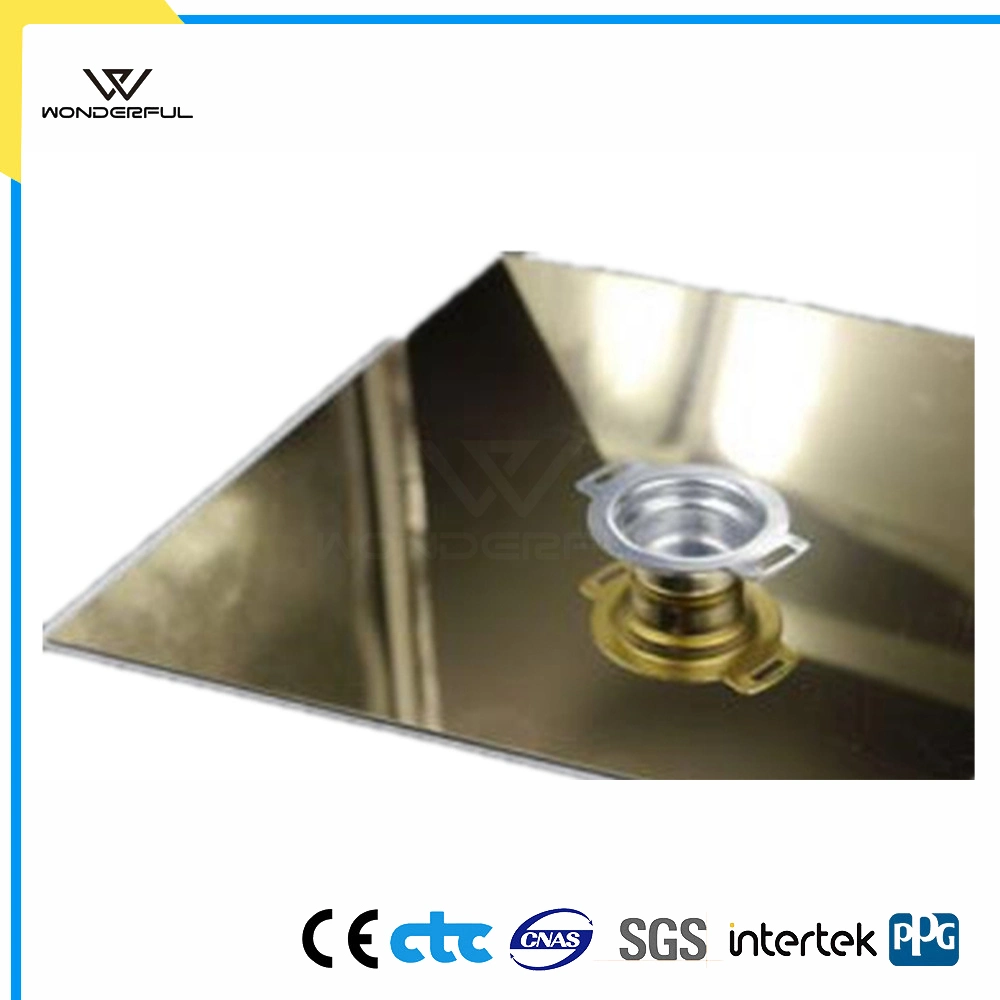 0,12 mm de espejo de Oro de la bobina de aluminio para Panel Compuesto Aluminium-Plastic