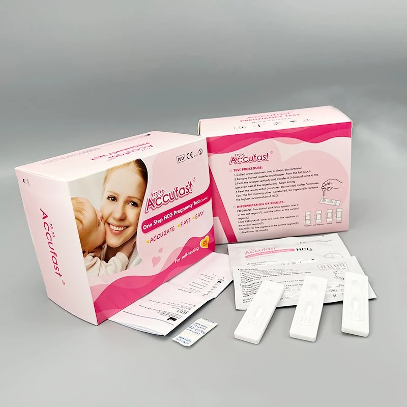 Diagnostic médical d'urine en une étape pour les femmes tests de fertilité HCG Cassette de test de grossesse