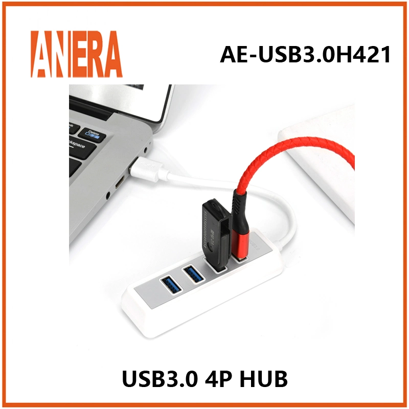 Factory Direct Hot Selling Mirror Style 4 Ports USB3.0 Hub 5gbps Portable Compact with Cable