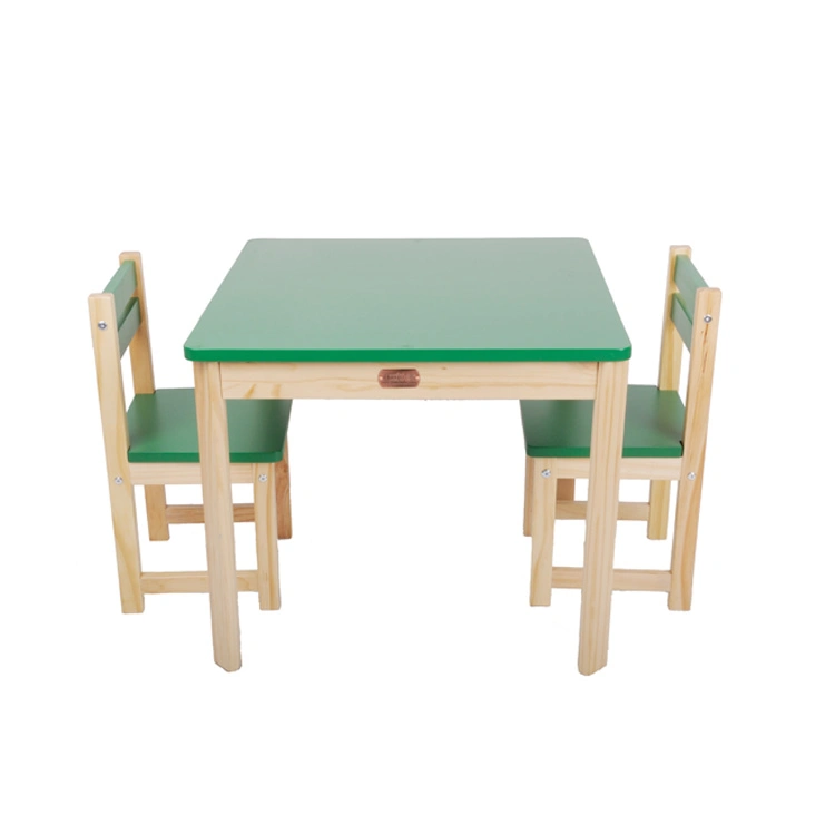 Factory Wholesale Custom Kids Furniture Wooden Kids Play Learning Table and 2 Chairs Set
