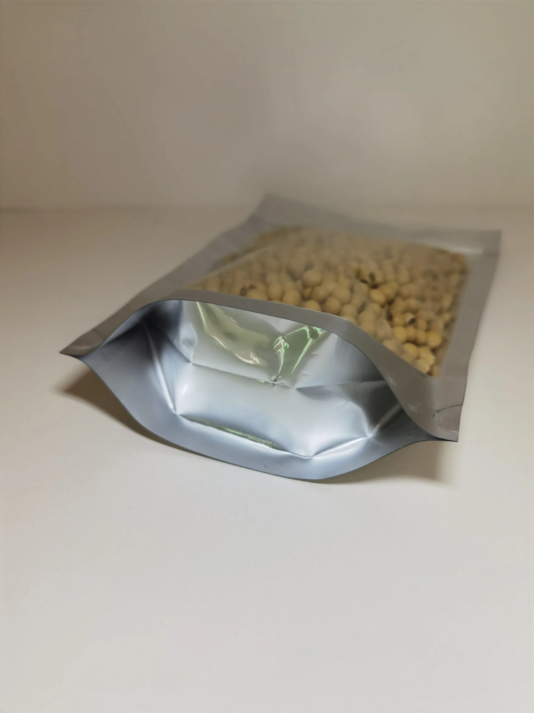 Custom Translucent Semi Aluminized Vertical /Translucent Semi Kraft Paper Zipper Packaging Bag