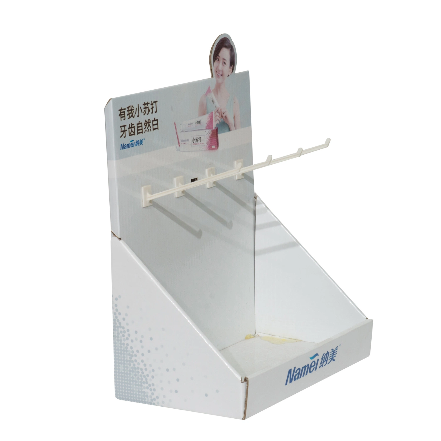 Toothbrush PDQ Paper Box Retail Show Box Cardboard Box Display with Hooks