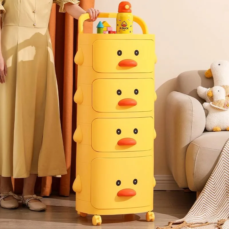 Trolley Plastic Kindergarten Furniture Children Toy Storage Rack