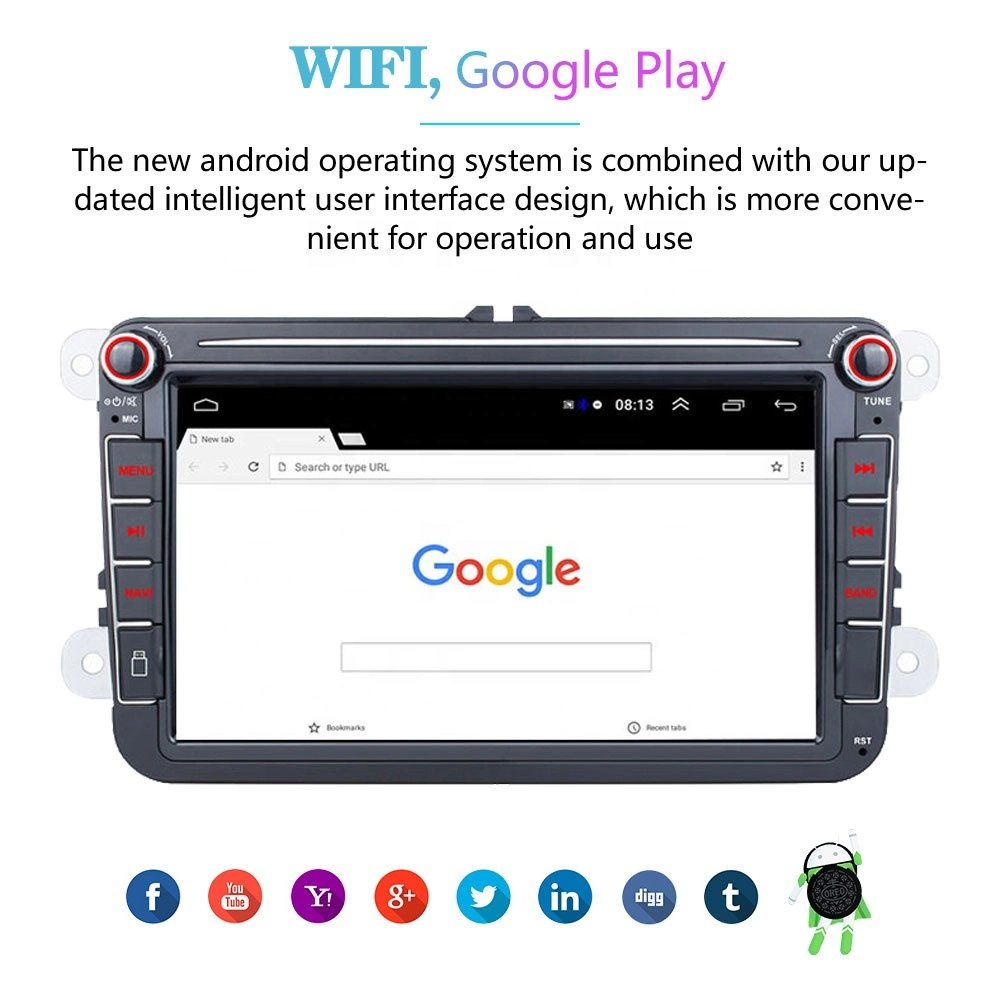 VW Android 2 DIN 1GB/2GB+16GB/32GB Car MP5 Multimedia Video Player GPS Car Radio Auto Radio Stereo 8 Inch Car Audio