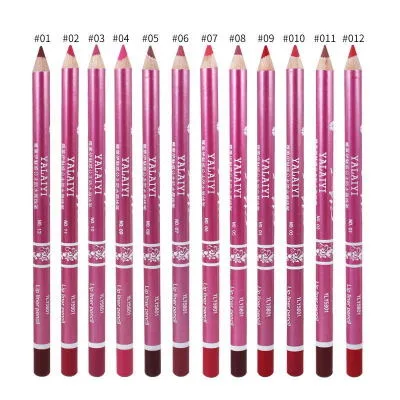 Rofessional Cosmetic Makeup Longlasting Waterproof 12PCS Wooden Lip Liner Pencil Set