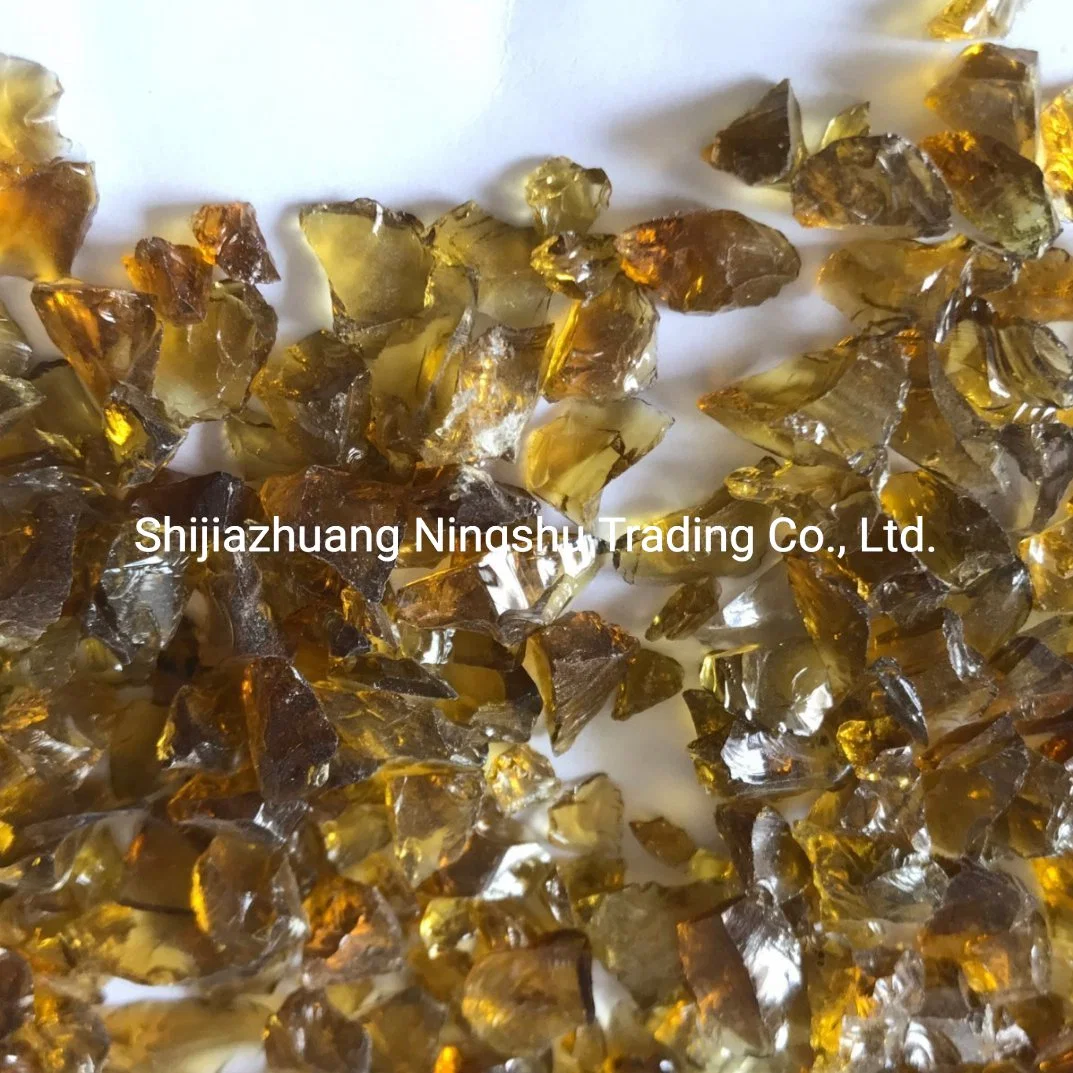 Crushed Brown Amber Glass Chips for Epoxy Terrazzo Flooring, Terrazzo Countertops, Landscaping