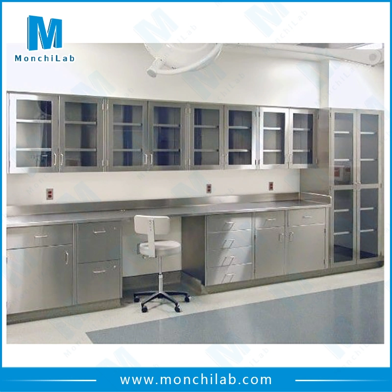 Mobilier de laboratoire antibactérien pour laboratoire hospitalier.