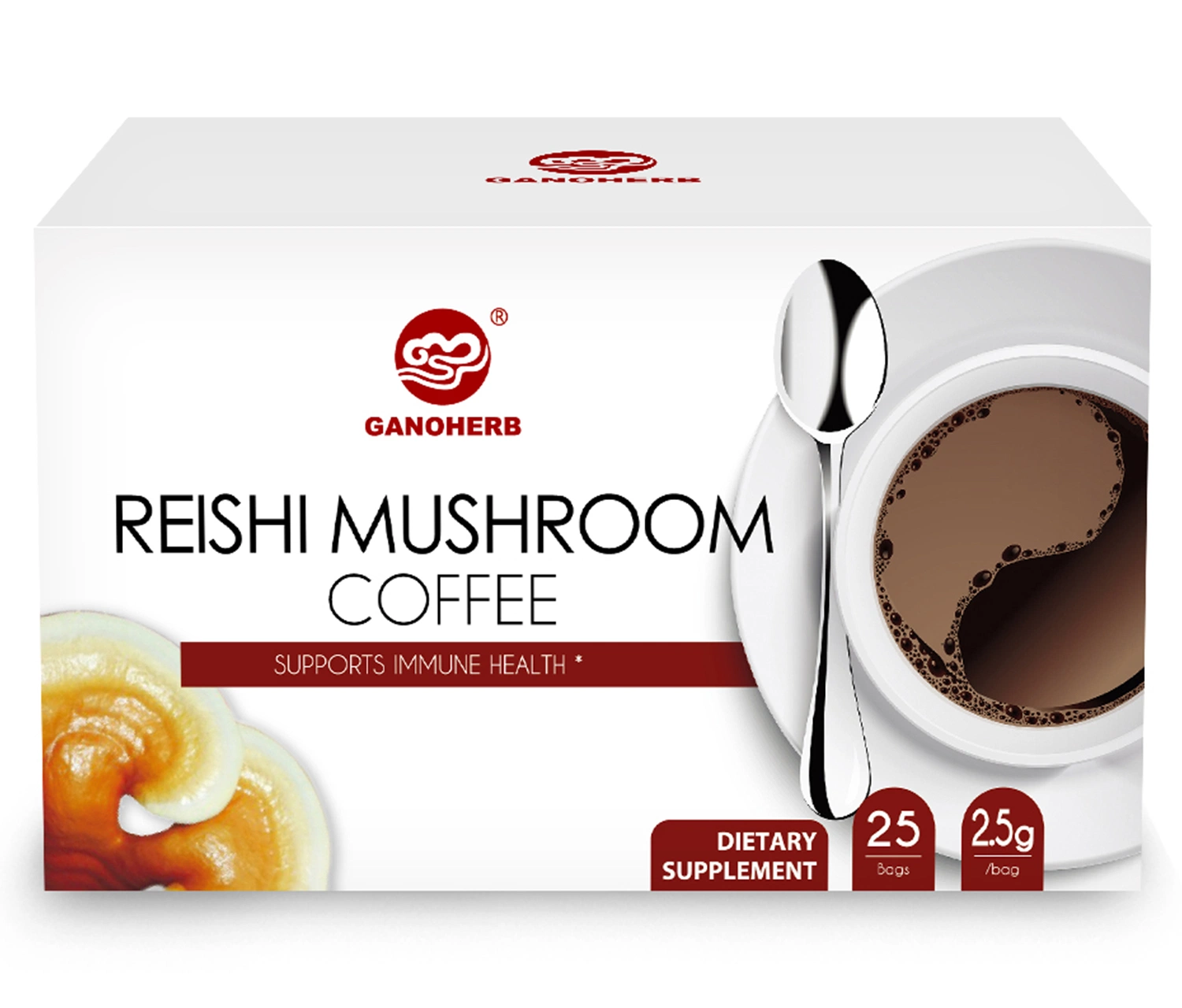 Seta Reishi OEM negro café instantáneo 2 en 1 Café Lingzhi