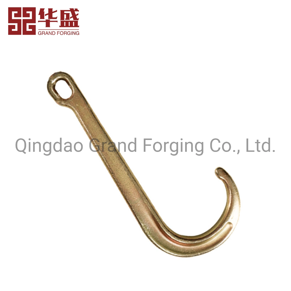 Original Factory Rigging Hardware Hot Forging Parts Chain Accessories Forged G70 Alloy Steel 15" J Hook Lifting Eye Hook J Shaped Hook Forged Ring and Hook