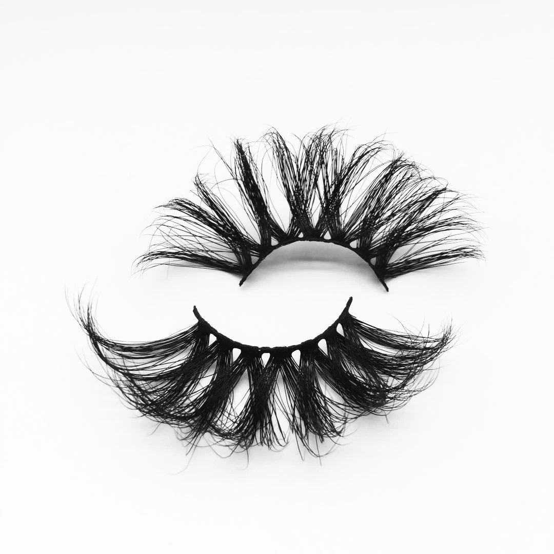 Wholesale/Supplier Own Logo Full Strip Eyelashes Mink Fluffy 100% 25mm 5D Mink Eyelash and Promote Private Label 3D Mink Lashes Eyelashes