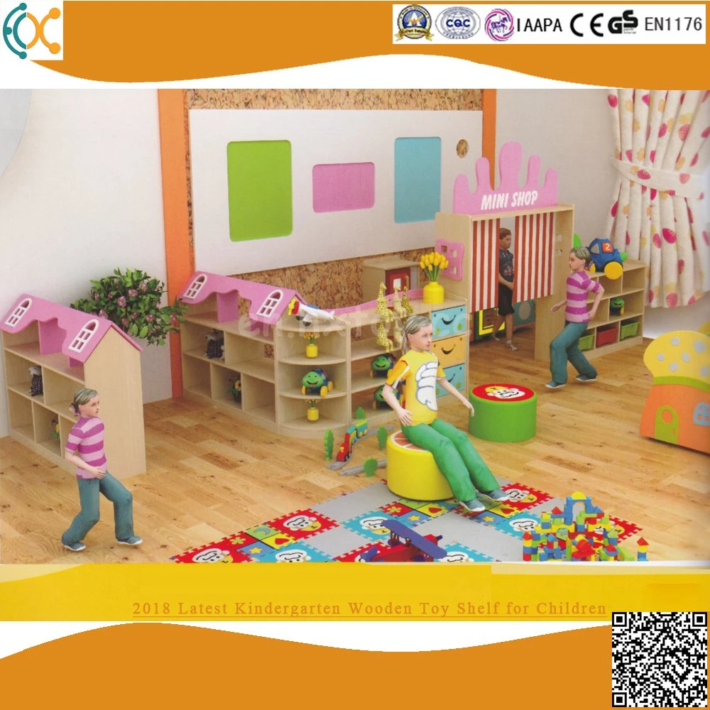 2021 Latest Preschool Wooden Toy Shelf for Children Kindergarten Furniture