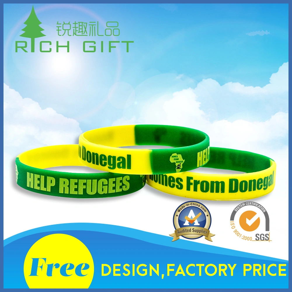 Eco-Friendly Promotional Custom Band Chip Silicone Wristbands Bracelets