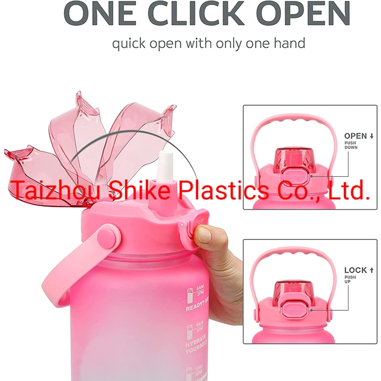 Plastic Half Gallon Water Bottle BPA Free Water Bottles Leakproof Water Jug with Handle for Gym Fitness Home